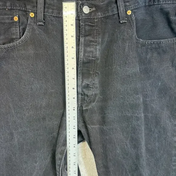 Levi's 501 Jeans Mens Size 40 x 30 Black Denim Button Fly Straight Leg 5-Pockets